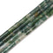 Natural Moss Agate Cylinder Tube Beads Size 4x13mm 15.5'' Strand