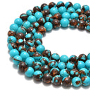 bronzite turquoise smooth round beads
