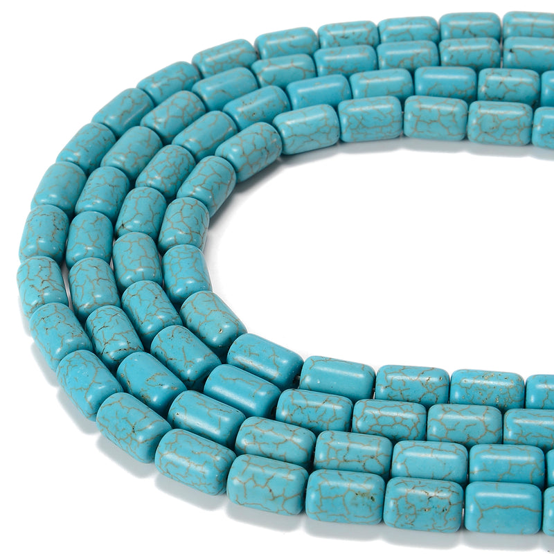 Blue Howlite Turquoise Cylinder Tube Beads Size 18x12mm 15.5'' Strand – CRC  Beads