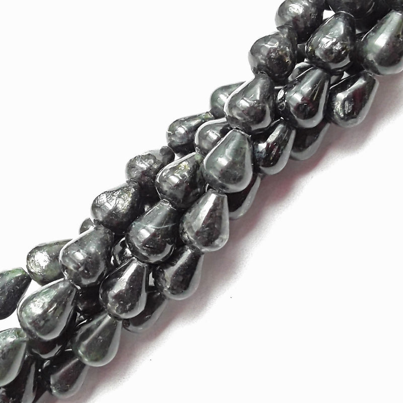 arfvedsonite smooth teardrop beads 
