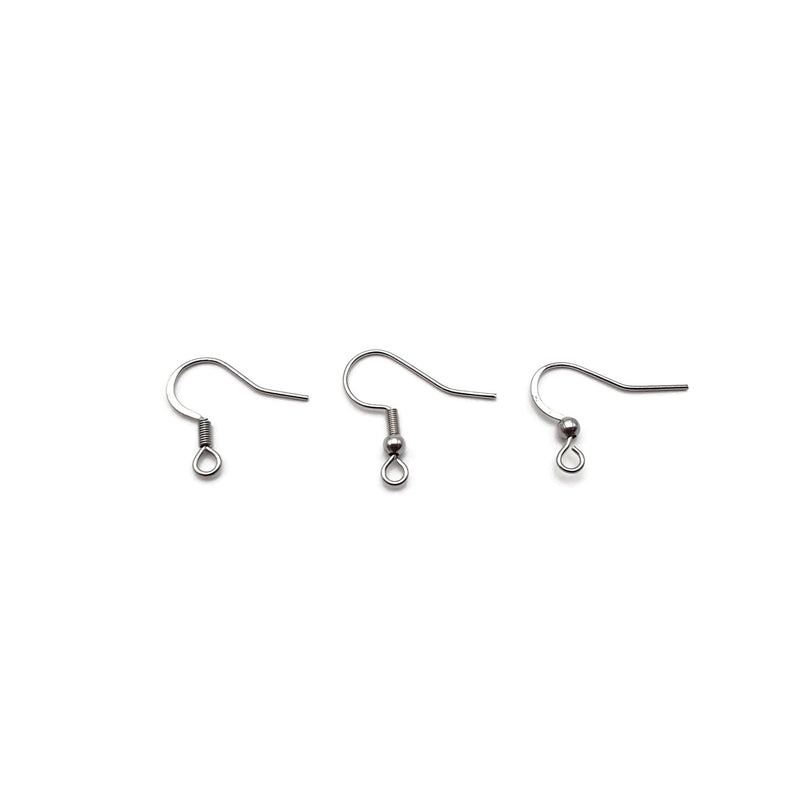 304 Stainless Steel Wire Earring Hooks Size 18x20mm 70 Pieces Per Bag