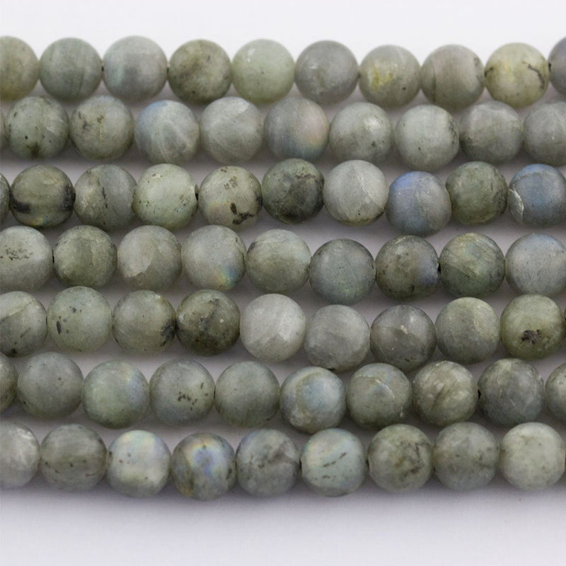 large hole labradorite matte round beads