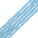 Light Blue Agate Faceted Rondelle Beads Size 5x8mm 15.5'' Strand