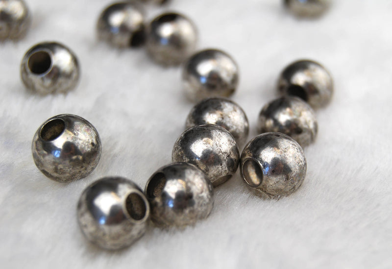 large hole antique silver plated base bronze beads 