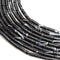black Striped agate round tube beads 