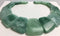 natural green jade graduated trapezoid slab slice beads
