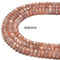 Peach Moonstone Electroplated AB Faceted Rondelle Size 4x6mm 5x8mm 15.5''Strand