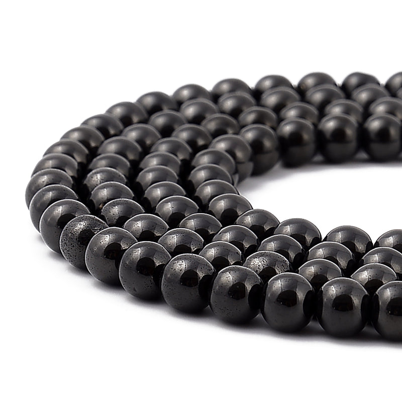 Titanium Black Hematite Smooth Round Beads 2mm 3mm 4mm 6mm 8mm 10mm 15.5"Strand