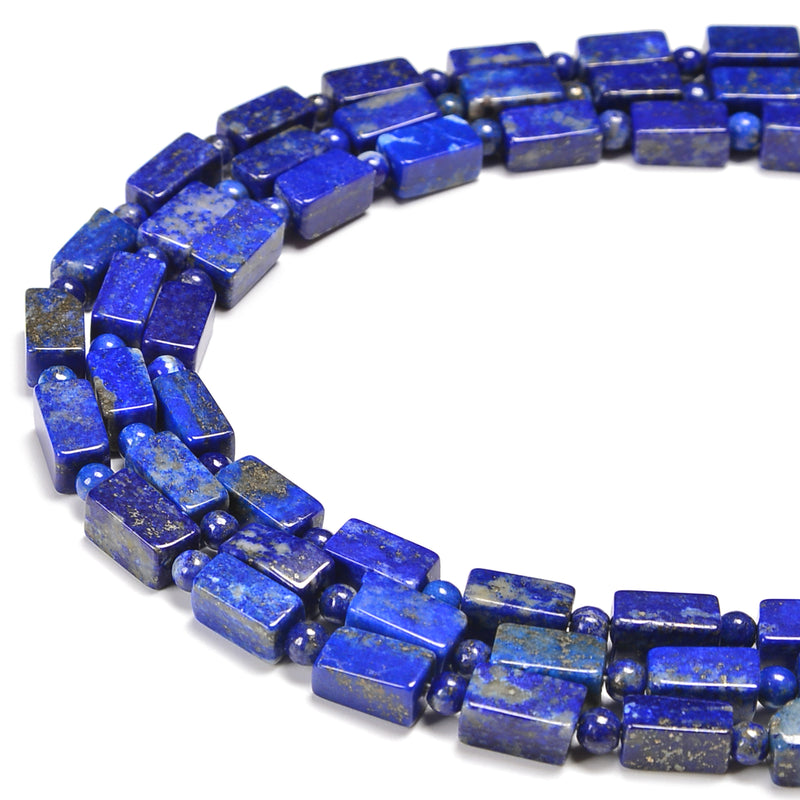 Natural Lapis Rectangle Tube Beads Size 6x10mm 15.5'' Strand