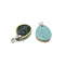 Malachite Silver/Gold Plated Edge Blue Oval Pendant Size 21x28mm Sold Per Piece