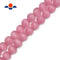 pink cats eye smooth round beads 