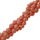 pink shell pearl smooth round beads 