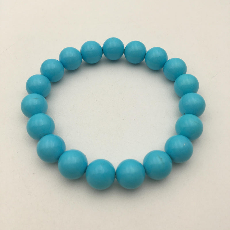 blue shell pearl bracelet smooth round