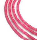 Dark Pink Color Dyed Jade Smooth Rondelle Beads Size Approx 2x4mm 15.5" Strand