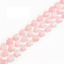 Rose Quartz Flower Shape Beads 15mm 15.5" Strand