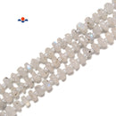 White Rainbow Moonstone Pebble Nugget Slice Chips Beads Size 7-8mm 15.5"Strand