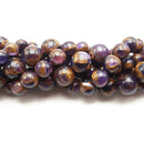 Purple & Copper Impression Jasper Smooth Round Beads 4mm 6mm 8mm 10mm 15.5" Strand