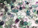 fluorite irregular faceted nugget top drill beads