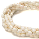 White Turquoise Rice Shape Beads Size 6x8mm 15.5'' Strand