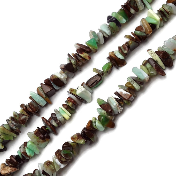 Chrysoprase Irregular Pebble Nugget Slice Chips Beads 12-15mm 15.5" Strand