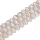 Silver Gray Cat's Eye Smooth Round Beads Size 6mm 8mm 10mm 15.5'' Strand