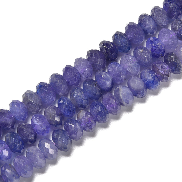 High Quality Genuine Tanzanite Faceted Rondelle Size 3x5mm - 5x7.5mm 15.5'' Str