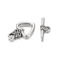 anti silver plated charm toggle clasp heart