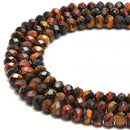 Multi Color Tiger Eye Faceted Rondelle Beads Size 4x6mm 5x8mm 15.5" Strand