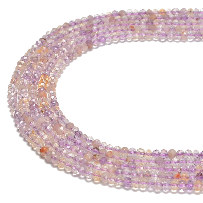 Natural Ametrine Faceted Rondelle Beads Size 3x3.5mm 15.5'' Strand