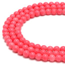 Dark Pink Coral Smooth Round Beads Size 7mm 15.5'' Strand