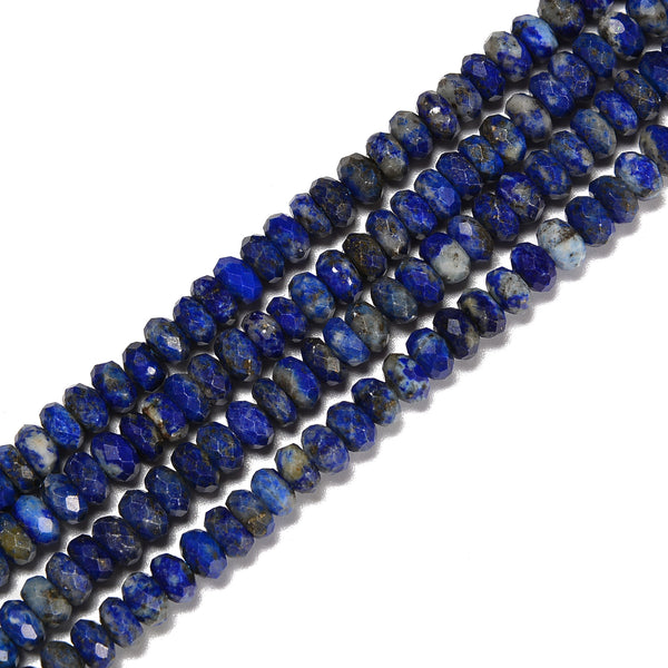 Natural Lapis Faceted Rondelle Beads Size 3x6mm 5x8mm 15.5'' Strand