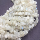 white rainbow moonstone irregular nugget chips beads