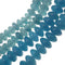 large hole blue sponge quartz smooth rondelle beads