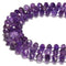 Natural Amethyst Faceted Rondelle Beads Size 6x10mm 15.5'' Strand