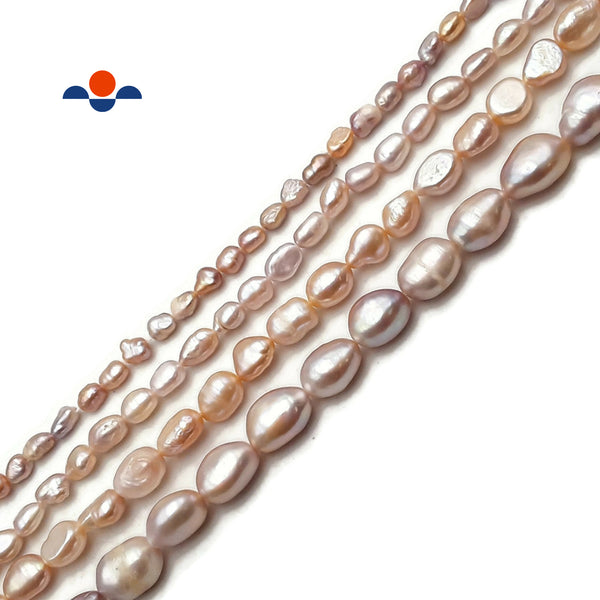 Purple Fresh Water Pearl Side Drill Nugget Beads 4mm 6mm 8mm 10mm 14" Strand
