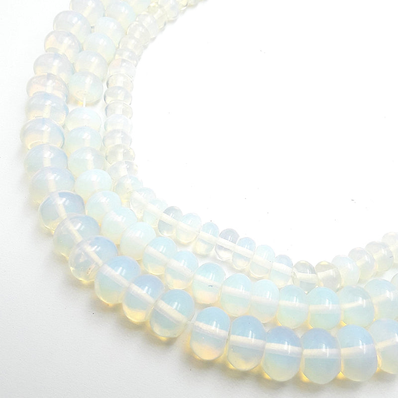 opalite smooth rondelle beads 