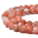 Natural Carnelian Matte Round Beads Size 6mm 8mm 9mm 10mm 12mm 15.5'' Strand
