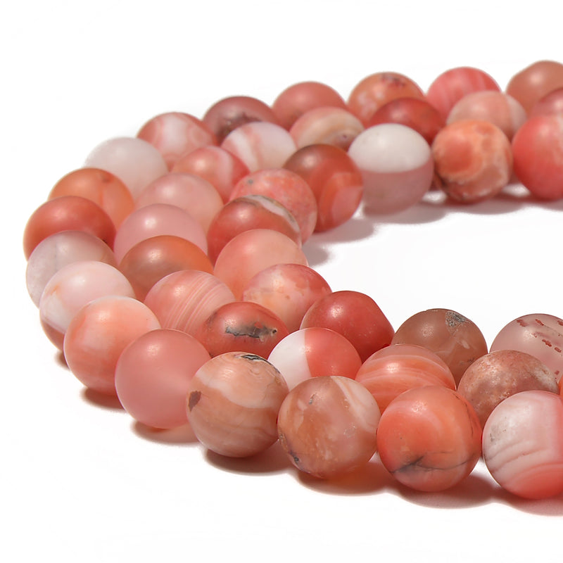 Natural Carnelian Matte Round Beads Size 6mm 8mm 9mm 10mm 12mm 15.5'' Strand