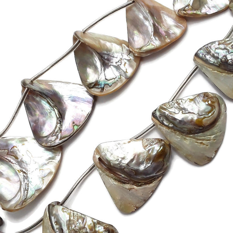 natural abalone graduated triangle shell beads