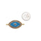 evil eye charm gold silver plated copper with rhinestones 