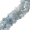 multi blue aquamarine faceted round beads 