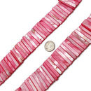 Pink MOP Shell Slab Slice Stick Points Beads Approx 3x32mm 15.5" Strand