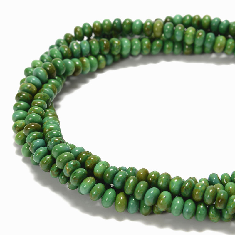 Dark Green Turquoise Smooth Rondelle Beads Size 4x6mm 15.5'' Strand