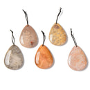 Dark Fossil Coral Teardrop Pendant Size 33-38x45-50mm Sold by Piece