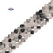 Natural BlackTourmalated Quartz Faceted Start Cut Beads Size 8mm 15.5'' Strand