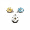 Flower Shell Clasp Connector w/Pearl Center White/Blue/Yellow 21x28mm Per Piece