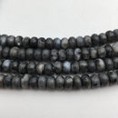 large hole larvikite labradorite smooth rondelle beads