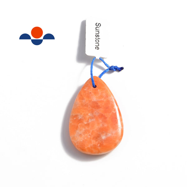 orange sunstone pendant teardrop or irregular shape 