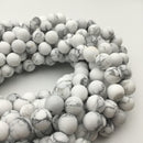 natural white howlite matte round beads 