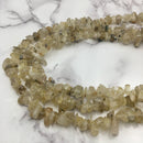 golden rutilated quartz irregular nugget chips beads
